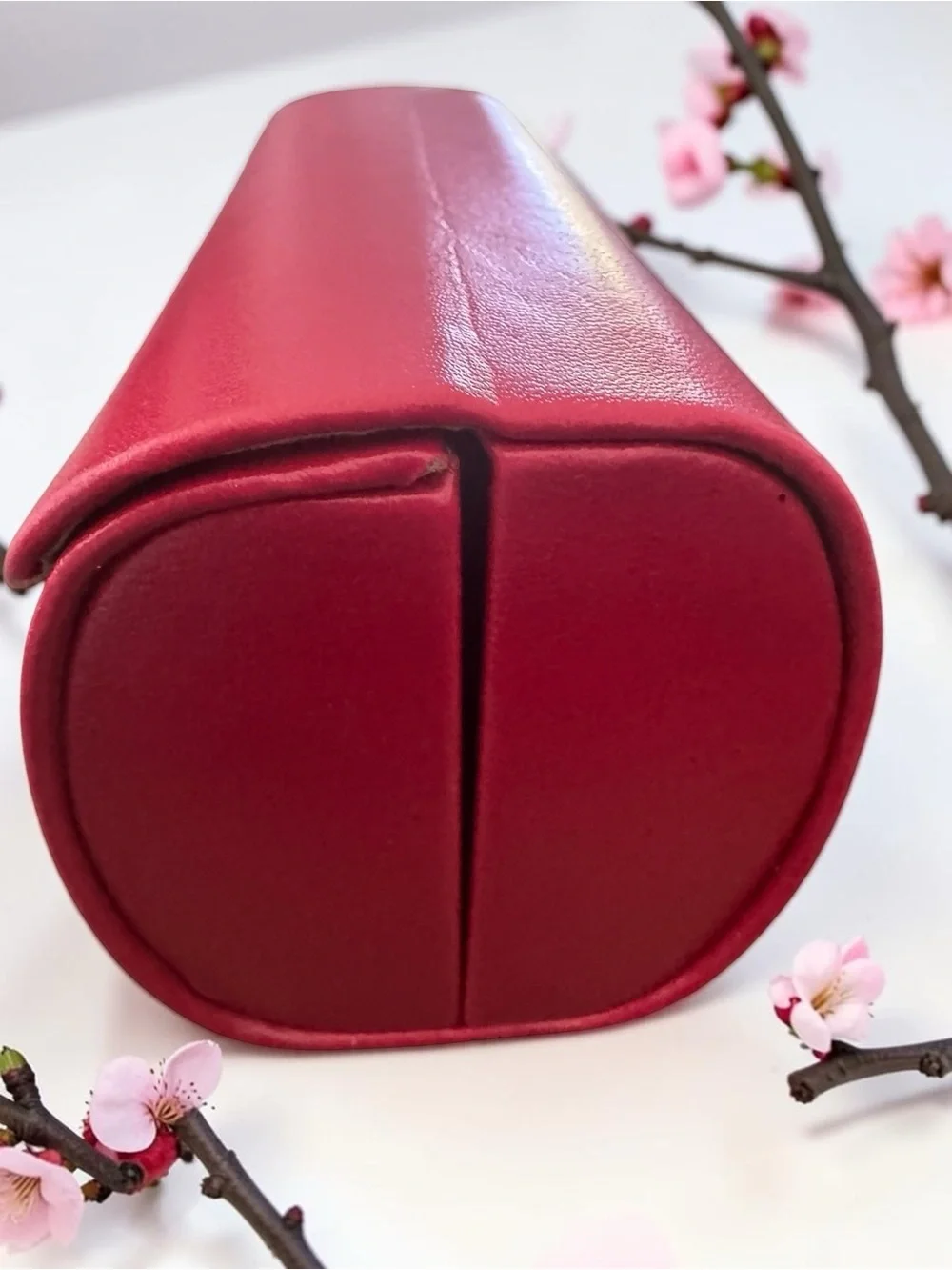 Valentino Red Women's Hard Glass Case with Black Logo Detail